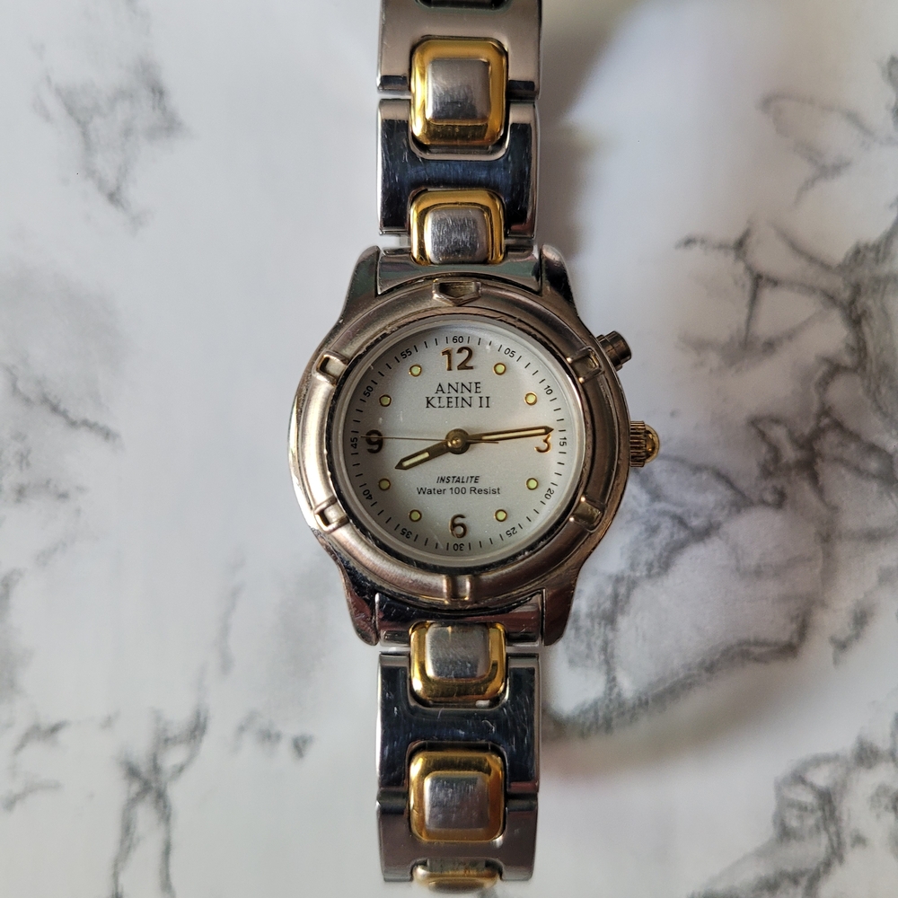 Anne Klein Two-Tone Silver and Gold Women's Bracelet Watch
